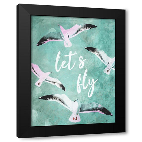 Lets Fly Black Modern Wood Framed Art Print with Double Matting by Villa, Mlli