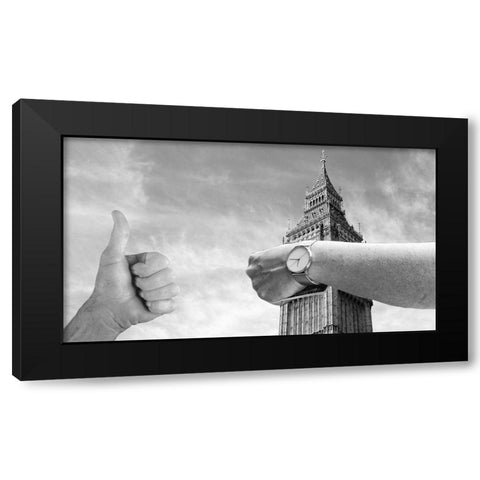 Watch Tower Black Modern Wood Framed Art Print with Double Matting by Villa, Mlli