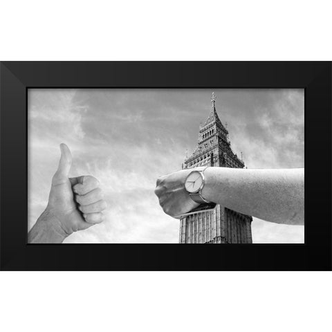 Watch Tower Black Modern Wood Framed Art Print by Villa, Mlli