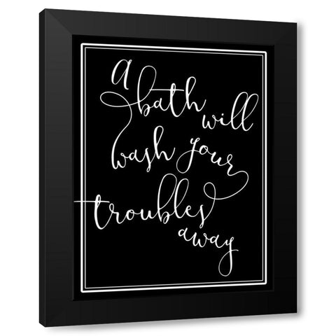 Troubles Away Black Modern Wood Framed Art Print by Villa, Mlli