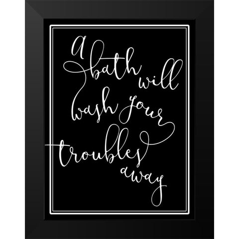 Troubles Away Black Modern Wood Framed Art Print by Villa, Mlli