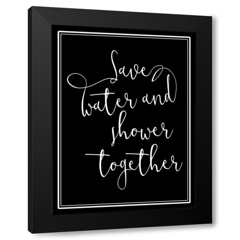 Shower Together Black Modern Wood Framed Art Print with Double Matting by Villa, Mlli