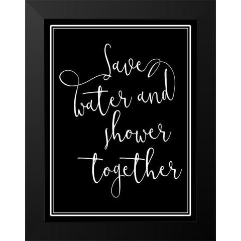 Shower Together Black Modern Wood Framed Art Print by Villa, Mlli