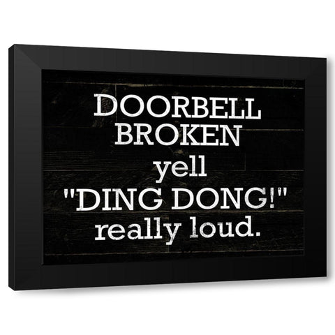 Doorbell Black Modern Wood Framed Art Print by Villa, Mlli