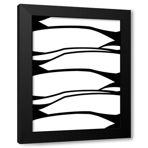 Blades Black Modern Wood Framed Art Print with Double Matting by Villa, Mlli