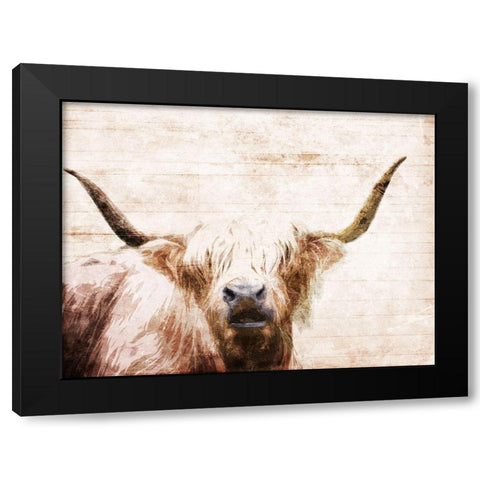The Bull Look Black Modern Wood Framed Art Print by Villa, Milli