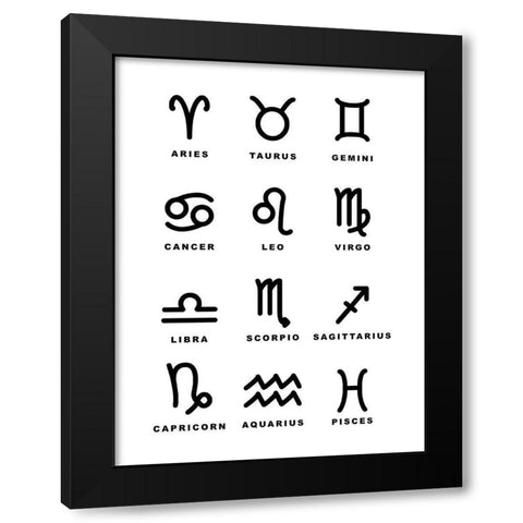 Symbol Zodiac Black Modern Wood Framed Art Print with Double Matting by Villa, Milli