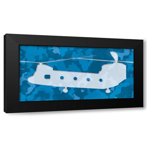 Blue Long Chopper Black Modern Wood Framed Art Print with Double Matting by Villa, Mlli
