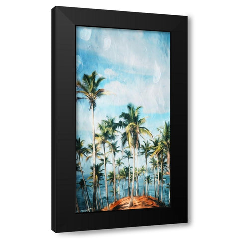 Beach Palm Out Black Modern Wood Framed Art Print by Villa, Mlli
