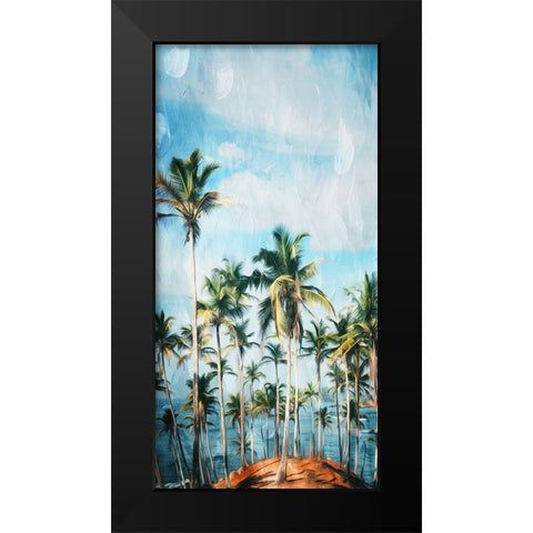 Beach Palm Out Black Modern Wood Framed Art Print by Villa, Mlli