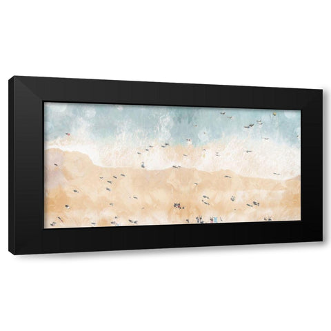 Beach Fun Black Modern Wood Framed Art Print by Villa, Mlli