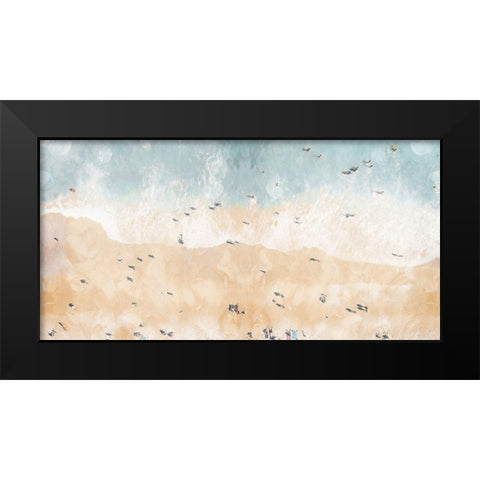 Beach Fun Black Modern Wood Framed Art Print by Villa, Mlli