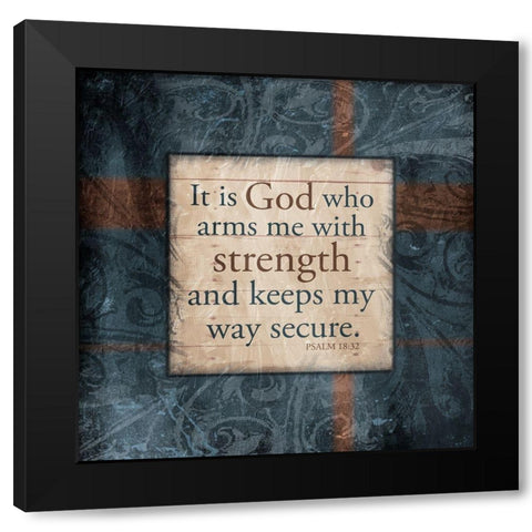 God Strength Black Modern Wood Framed Art Print by Villa, Mlli