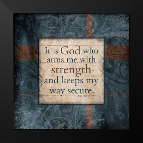 God Strength Black Modern Wood Framed Art Print by Villa, Mlli