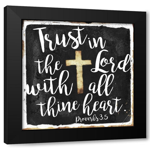 Trust Black Modern Wood Framed Art Print by Villa, Mlli