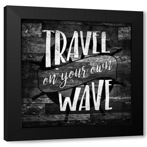 Travel Waves Black Modern Wood Framed Art Print by Villa, Mlli