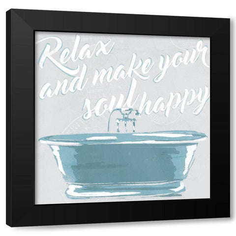 Soul Happy Black Modern Wood Framed Art Print by Villa, Mlli