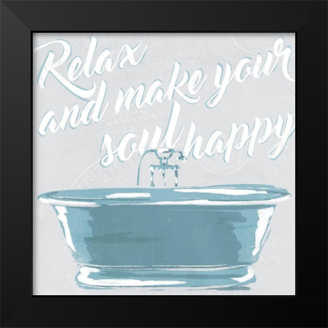 Soul Happy Black Modern Wood Framed Art Print by Villa, Mlli