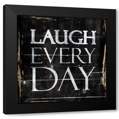Laugh Black Modern Wood Framed Art Print with Double Matting by Villa, Mlli