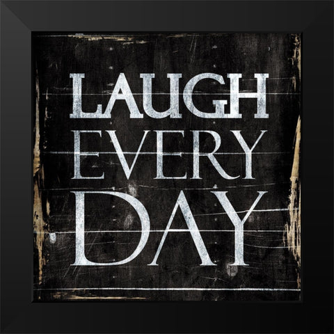 Laugh Black Modern Wood Framed Art Print by Villa, Mlli