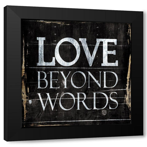 Love Black Modern Wood Framed Art Print by Villa, Mlli