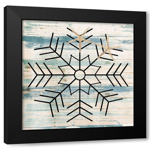 Star Flake Black Modern Wood Framed Art Print with Double Matting by Villa, Mlli