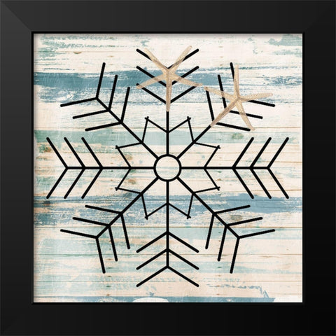 Star Flake Black Modern Wood Framed Art Print by Villa, Mlli