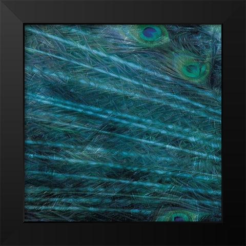 Peacock Galaxy One Black Modern Wood Framed Art Print by Villa, Mlli