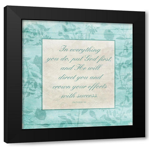 Floral Religious Black Modern Wood Framed Art Print with Double Matting by Villa, Mlli
