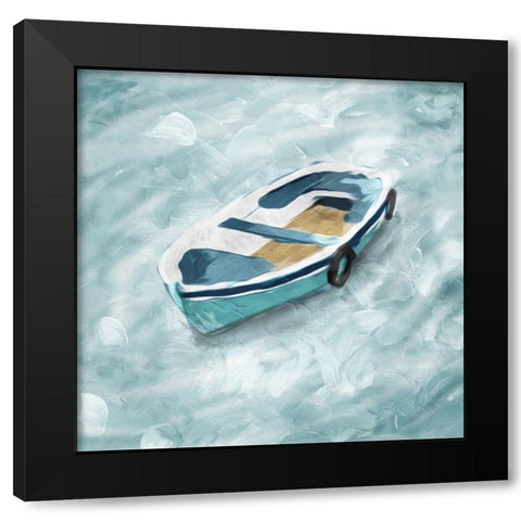 Boat On Its Own Black Modern Wood Framed Art Print by Villa, Mlli