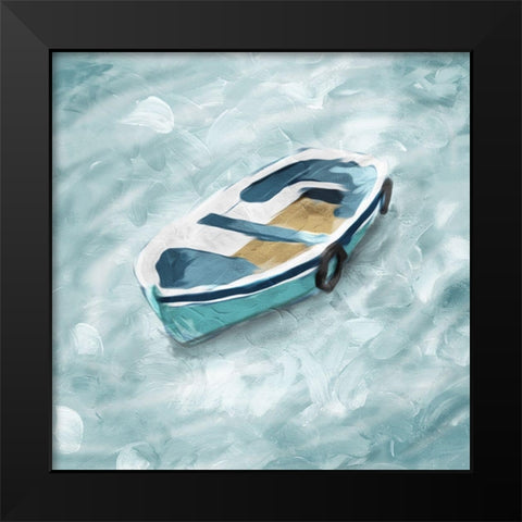 Boat On Its Own Black Modern Wood Framed Art Print by Villa, Mlli