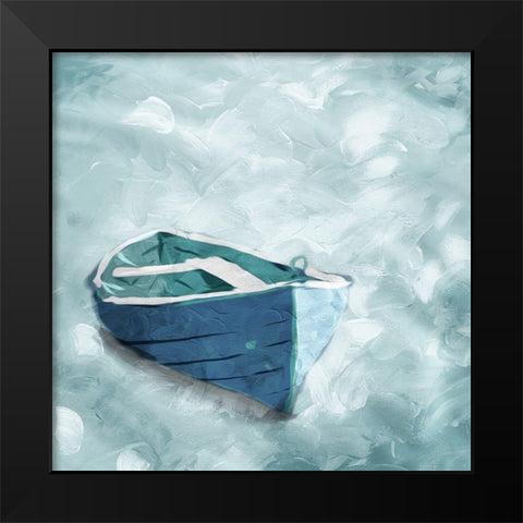 Lonely Boat Black Modern Wood Framed Art Print by Villa, Mlli