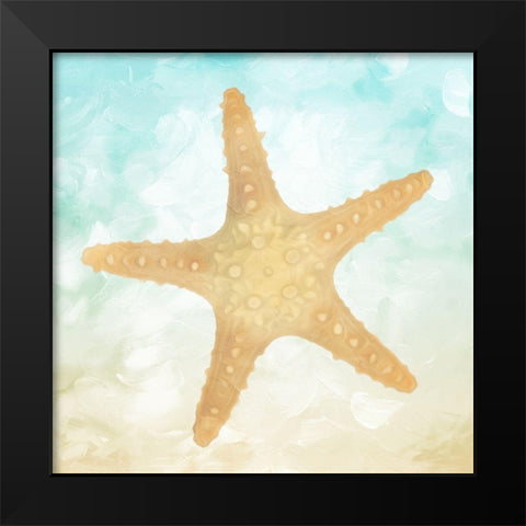 Star On The Beach Black Modern Wood Framed Art Print by Villa, Mlli