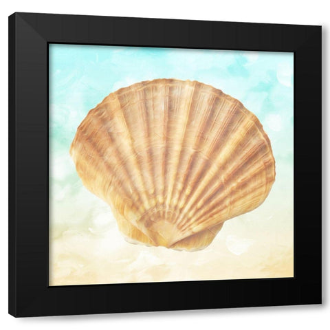 Shell On The Beach Black Modern Wood Framed Art Print by Villa, Mlli
