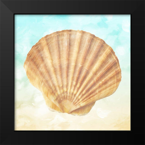 Shell On The Beach Black Modern Wood Framed Art Print by Villa, Mlli