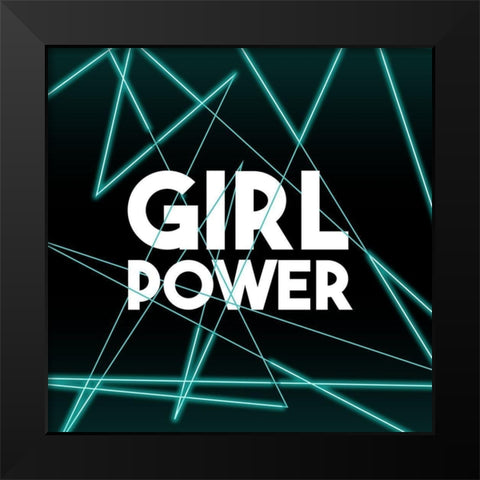 Girl Power Black Modern Wood Framed Art Print by Villa, Mlli