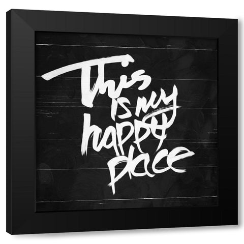My Happy Black Modern Wood Framed Art Print by Villa, Mlli