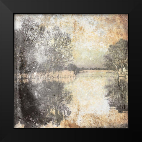 Abstract Landscape Black Modern Wood Framed Art Print by Villa, Mlli