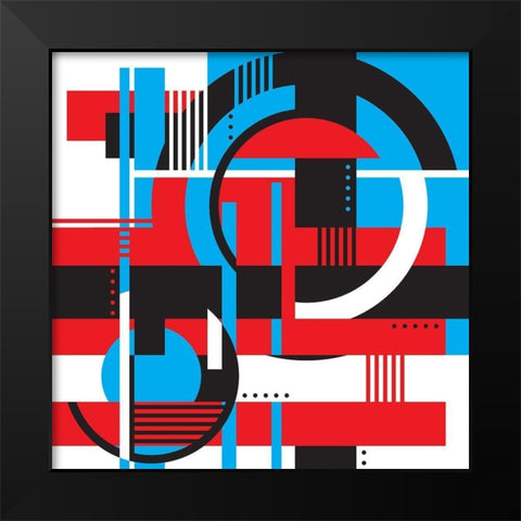 Geo Puzzle Black Modern Wood Framed Art Print by Villa, Mlli