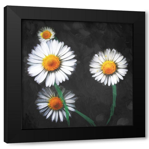 Together Flowers Black Modern Wood Framed Art Print by Villa, Mlli