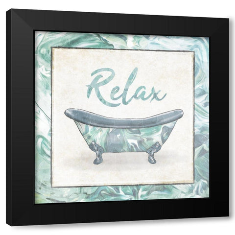 Relax Abstract Bath Black Modern Wood Framed Art Print with Double Matting by Villa, Mlli