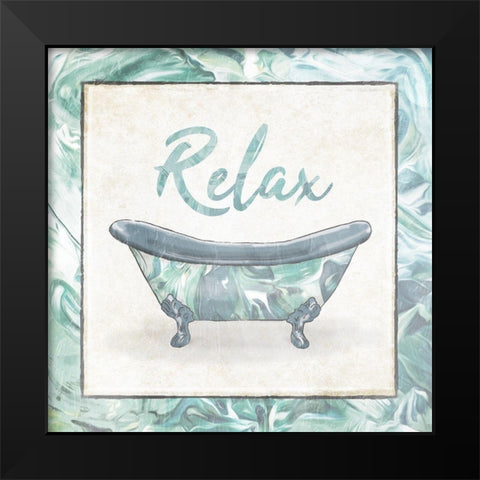 Relax Abstract Bath Black Modern Wood Framed Art Print by Villa, Mlli
