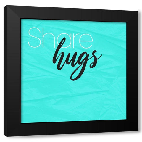 Share Hugs Black Modern Wood Framed Art Print with Double Matting by Villa, Mlli