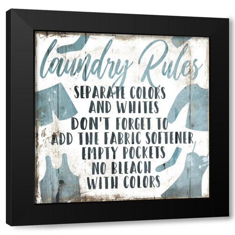 Laundry Rules Separate Black Modern Wood Framed Art Print with Double Matting by Villa, Mlli