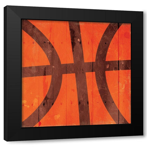 Kids Sports Basketball Black Modern Wood Framed Art Print with Double Matting by Villa, Mlli