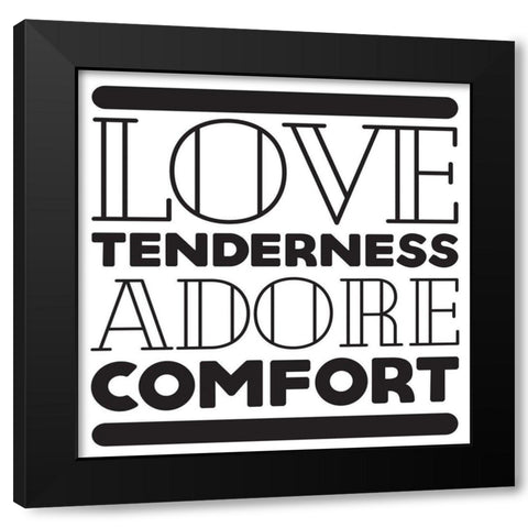 Love Black Modern Wood Framed Art Print with Double Matting by Villa, Mlli