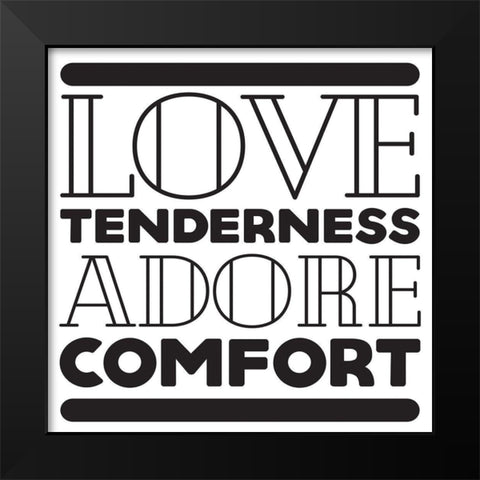 Love Black Modern Wood Framed Art Print by Villa, Mlli