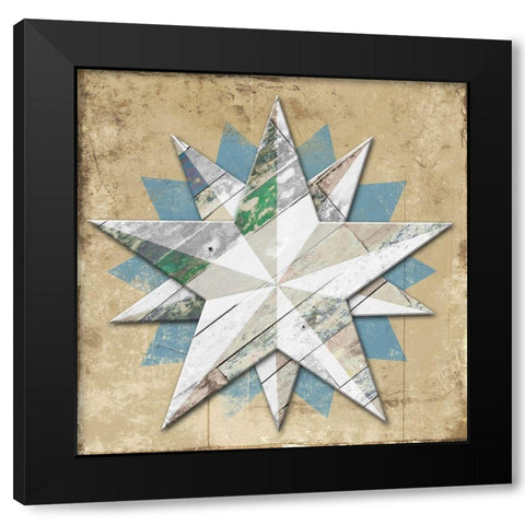 Wood Star Black Modern Wood Framed Art Print with Double Matting by Villa, Mlli