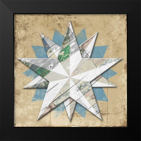 Wood Star Black Modern Wood Framed Art Print by Villa, Mlli