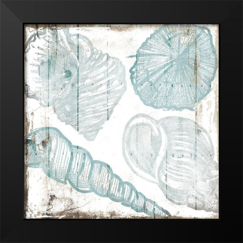 Sketched Shells Black Modern Wood Framed Art Print by Villa, Mlli